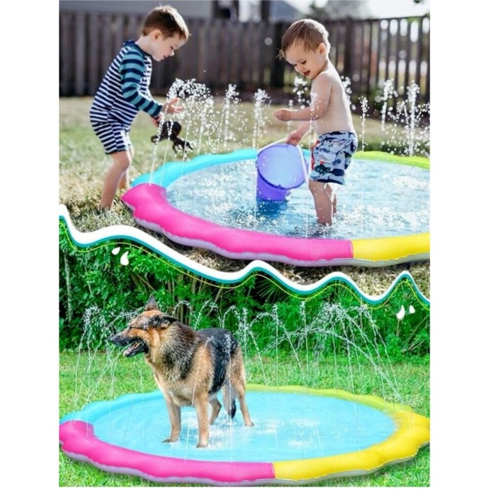 Inflatable Sprinkler Splash Pad For Kids And Dogs Summer Outdoor Fun Splash Pad